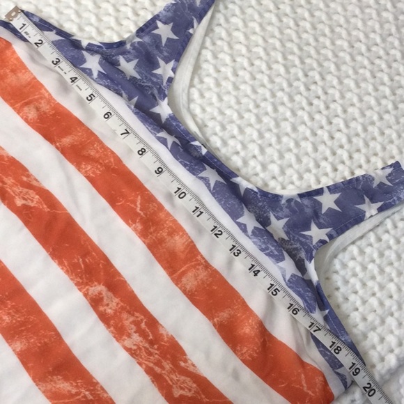 Forever 21 Sheer Flag Tank Top Sz M - Picture 9 of 9